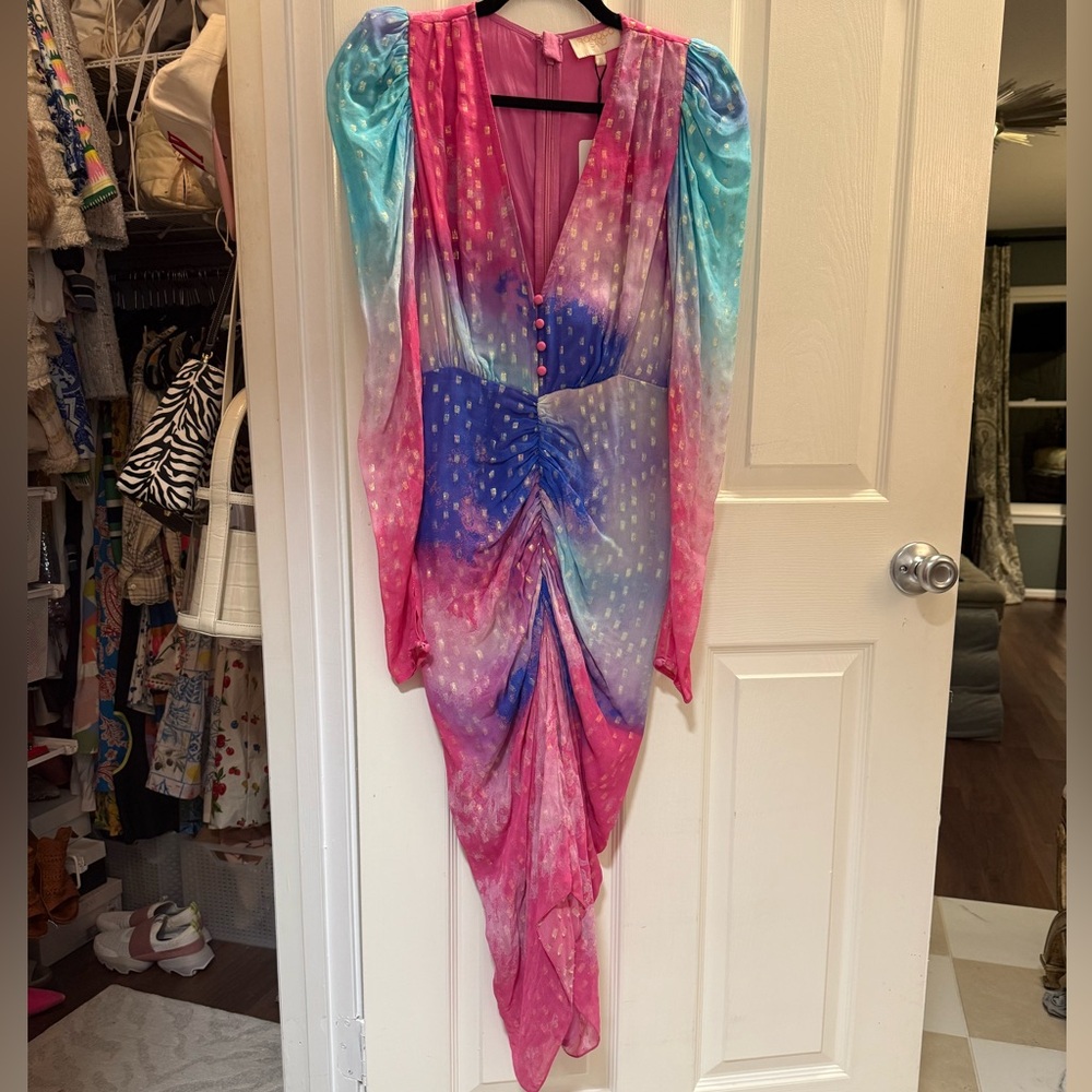 NWT Rococo Sand Cloud Ruched Midi Dress - Picture 4 of 13